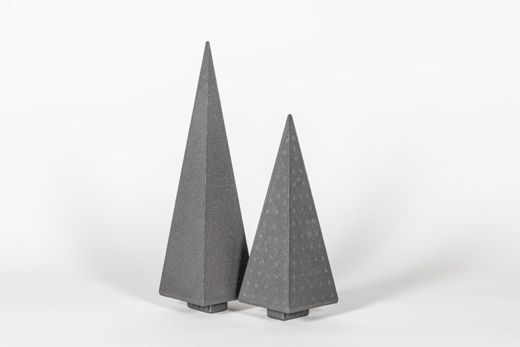 Two EPS absorber pyramids on white background