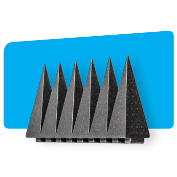 EPS absorber section consisting of six aligned pyramids part of new microwave absorber product